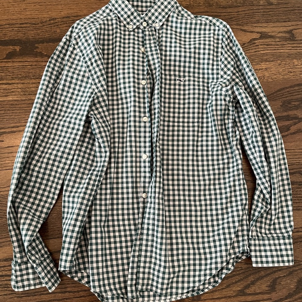 Men's Vineyard Vines Green Checkered Shirt